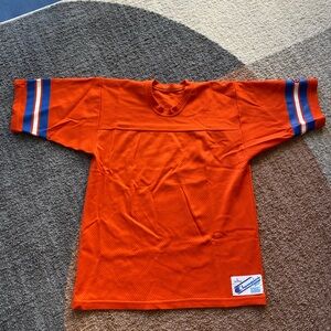VTG 80's Champion NFL Denver Broncos Blank Orange Mesh Football Jersey Size L